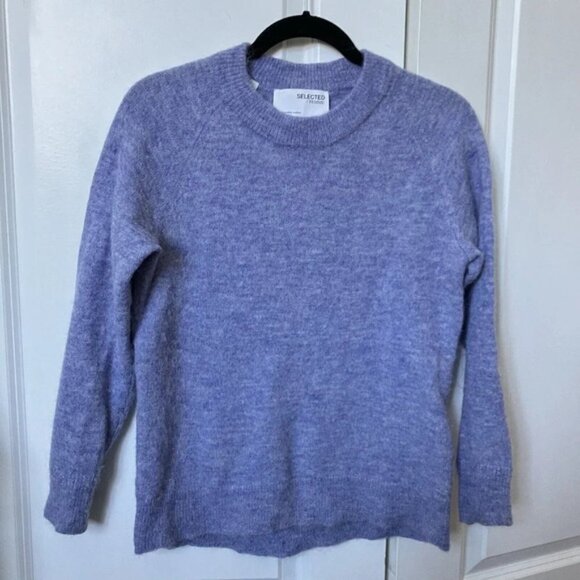 Selected Femme Purple Alpaca Wool Crewneck Sweater Small - Picture 3 of 7